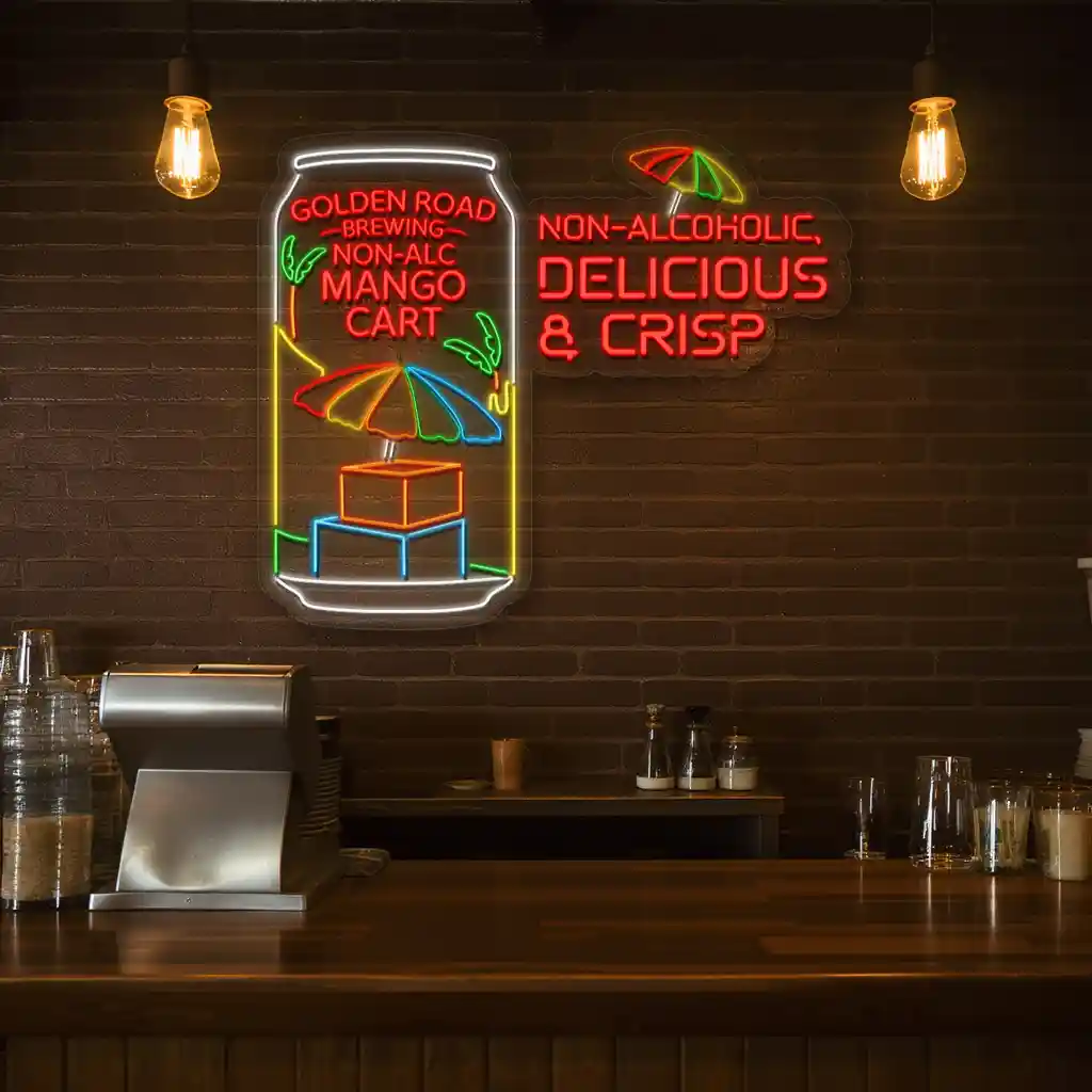 bright neon signs for non alcoholic mango cart drinks and fun fashion forward bright neon signs for non alcoholic mango cart drinks and fun fashion forward