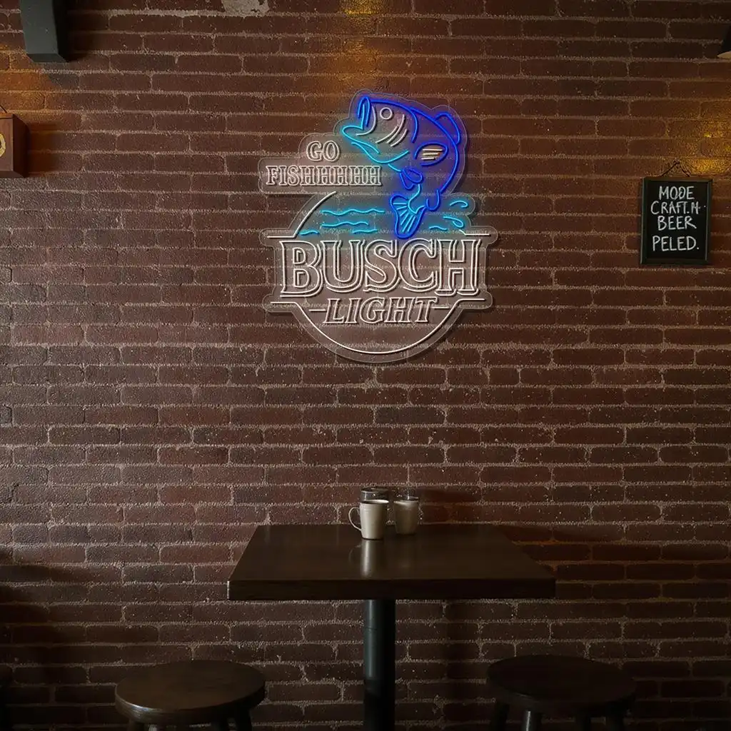 catch the vibe unique go fish busch light neon sign designs trendy catch the vibe unique go fish busch light neon sign designs trendy