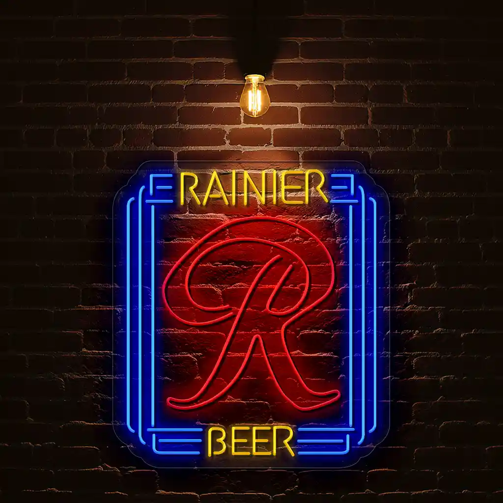 classic rainier beer neon sign vibrant red and blue design 1 classic rainier beer neon sign vibrant red and blue design 1