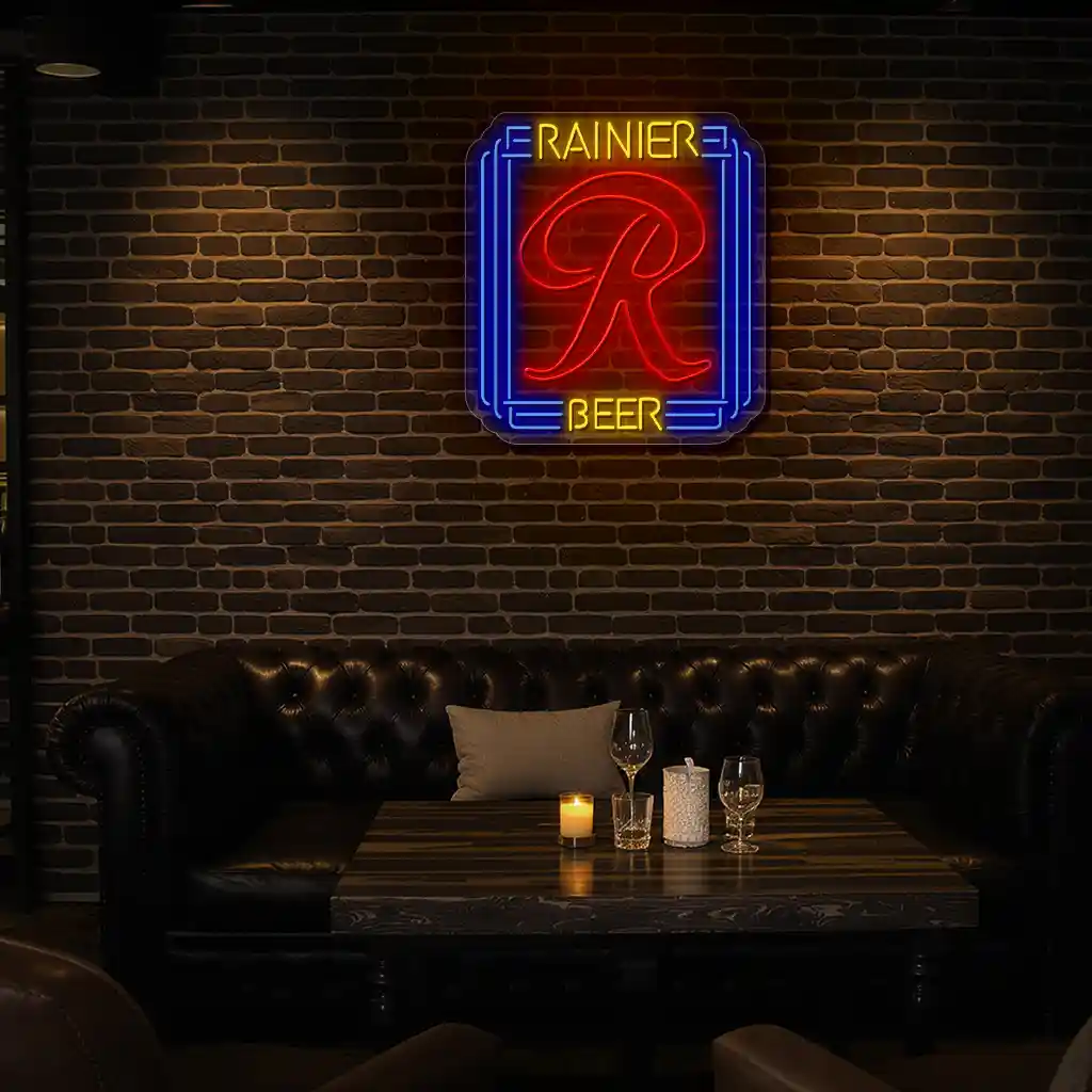 classic rainier beer neon sign vibrant red and blue design 6 classic rainier beer neon sign vibrant red and blue design 6