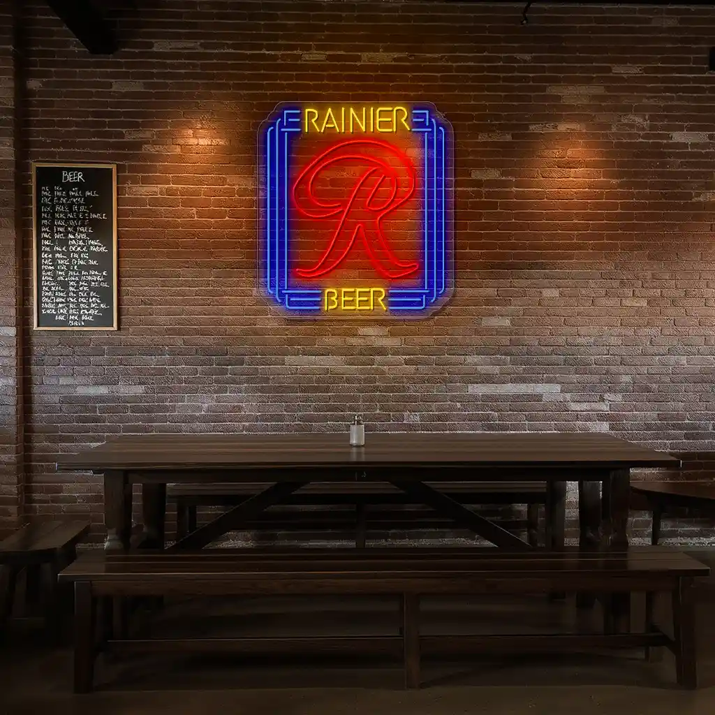 classic rainier beer neon sign vibrant red and blue design 7 classic rainier beer neon sign vibrant red and blue design 7