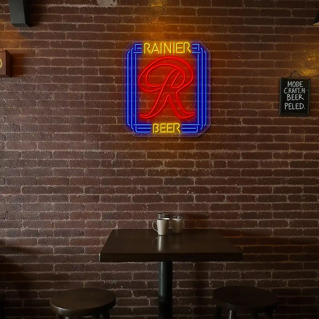 classic rainier beer neon sign vibrant red and blue design 8 classic rainier beer neon sign vibrant red and blue design 8
