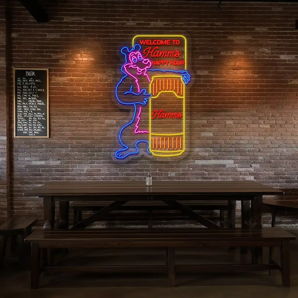 colorful neon sign for hamms happy hour unique bar decor high quality colorful neon sign for hamms happy hour unique bar decor high quality