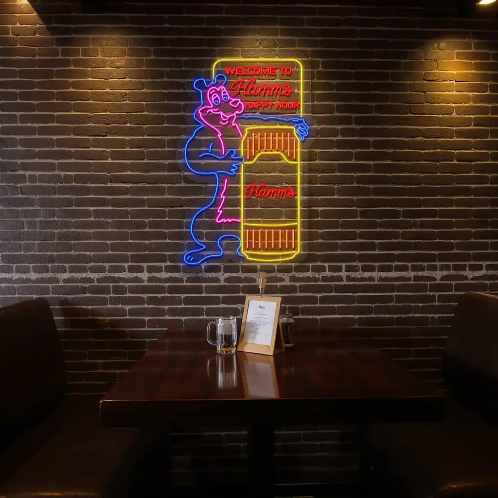 colorful neon sign for hamms happy hour unique bar decor latest model colorful neon sign for hamms happy hour unique bar decor latest model
