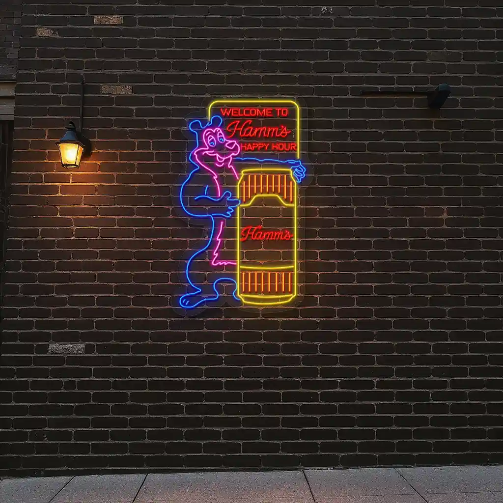 colorful neon sign for hamms happy hour unique bar decor new arrival colorful neon sign for hamms happy hour unique bar decor new arrival