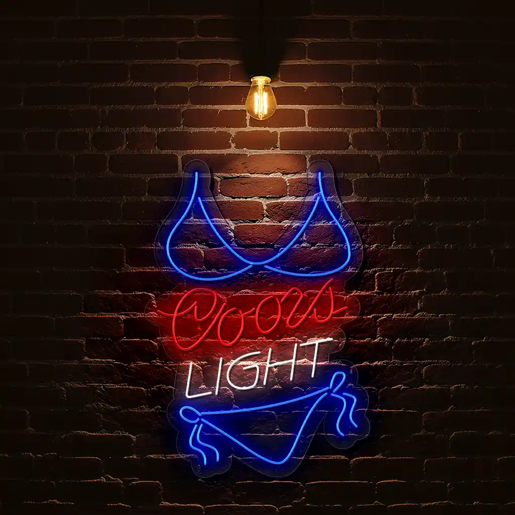 coors light neon sign bikini shaped bar decor inspiration 1 coors light neon sign bikini shaped bar decor inspiration 1