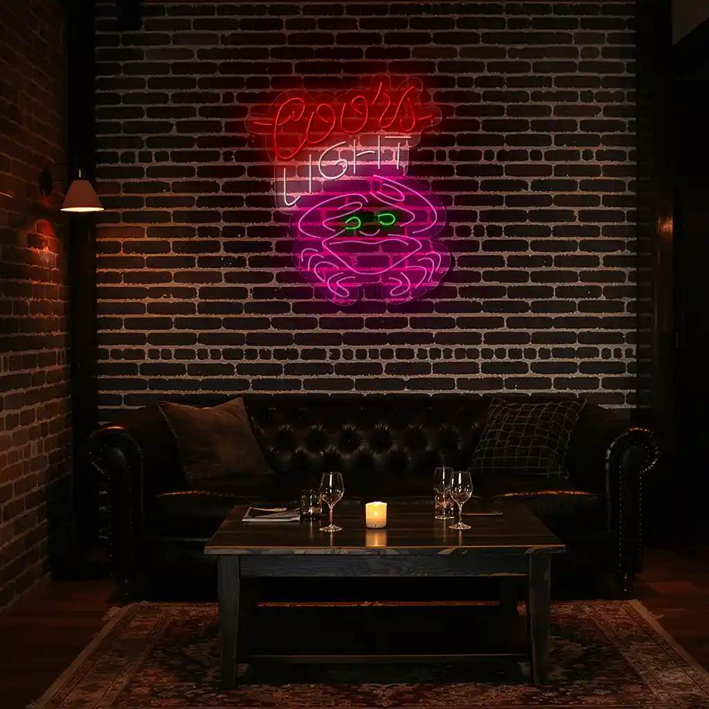 coors light neon sign with crab design for bars and man caves 5 coors light neon sign with crab design for bars and man caves 5