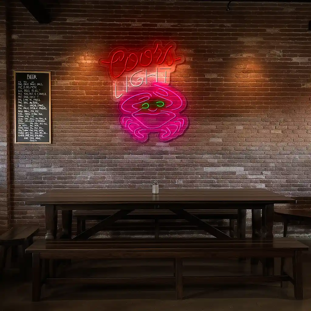 coors light neon sign with crab design for bars and man caves 7 coors light neon sign with crab design for bars and man caves 7