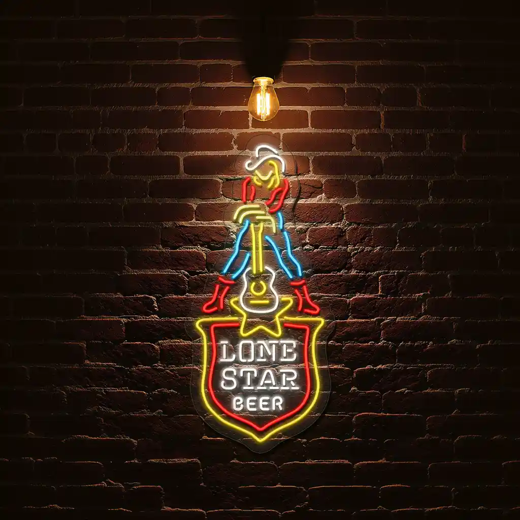 cowboy neon sign classic lone star beer advertisement 1 cowboy neon sign classic lone star beer advertisement 1