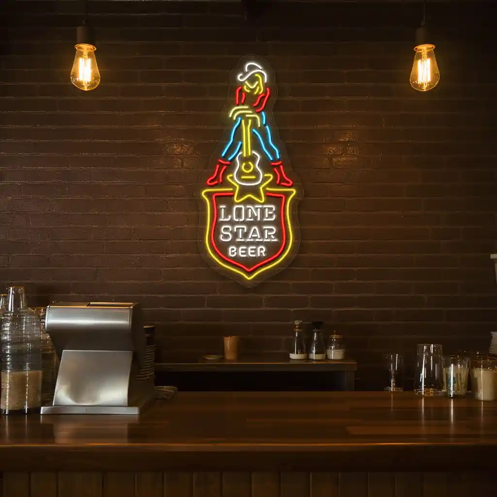 cowboy neon sign classic lone star beer advertisement 2 cowboy neon sign classic lone star beer advertisement 2