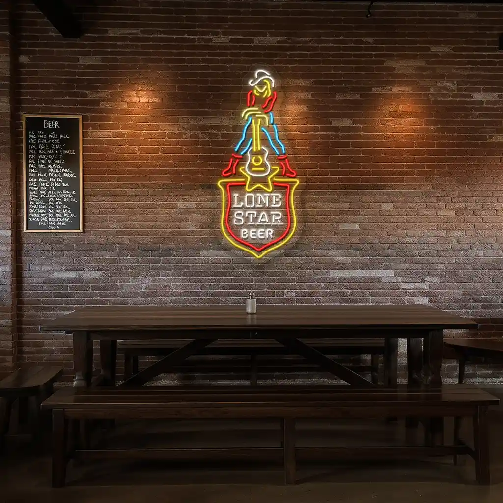 cowboy neon sign classic lone star beer advertisement 3 cowboy neon sign classic lone star beer advertisement 3