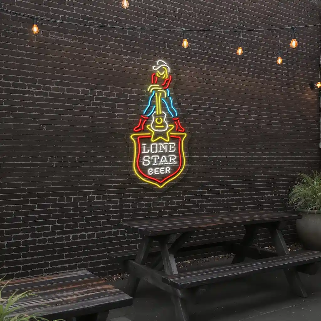 cowboy neon sign classic lone star beer advertisement 6 cowboy neon sign classic lone star beer advertisement 6