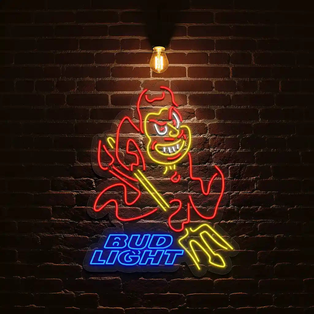 eye catching devilish bud light neon sign for bars man caves 1 eye catching devilish bud light neon sign for bars man caves 1