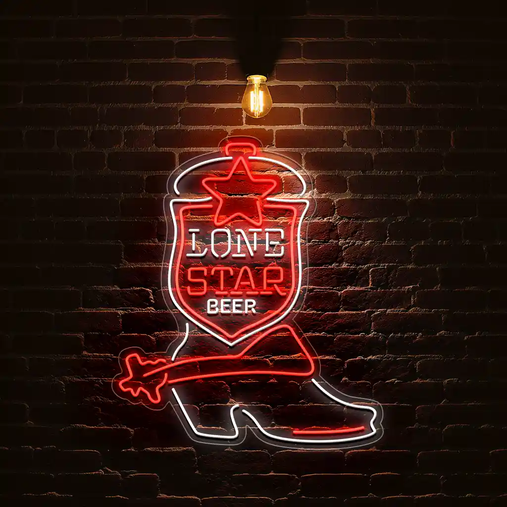lone star beer neon sign classic cowboy boot design 1 lone star beer neon sign classic cowboy boot design 1