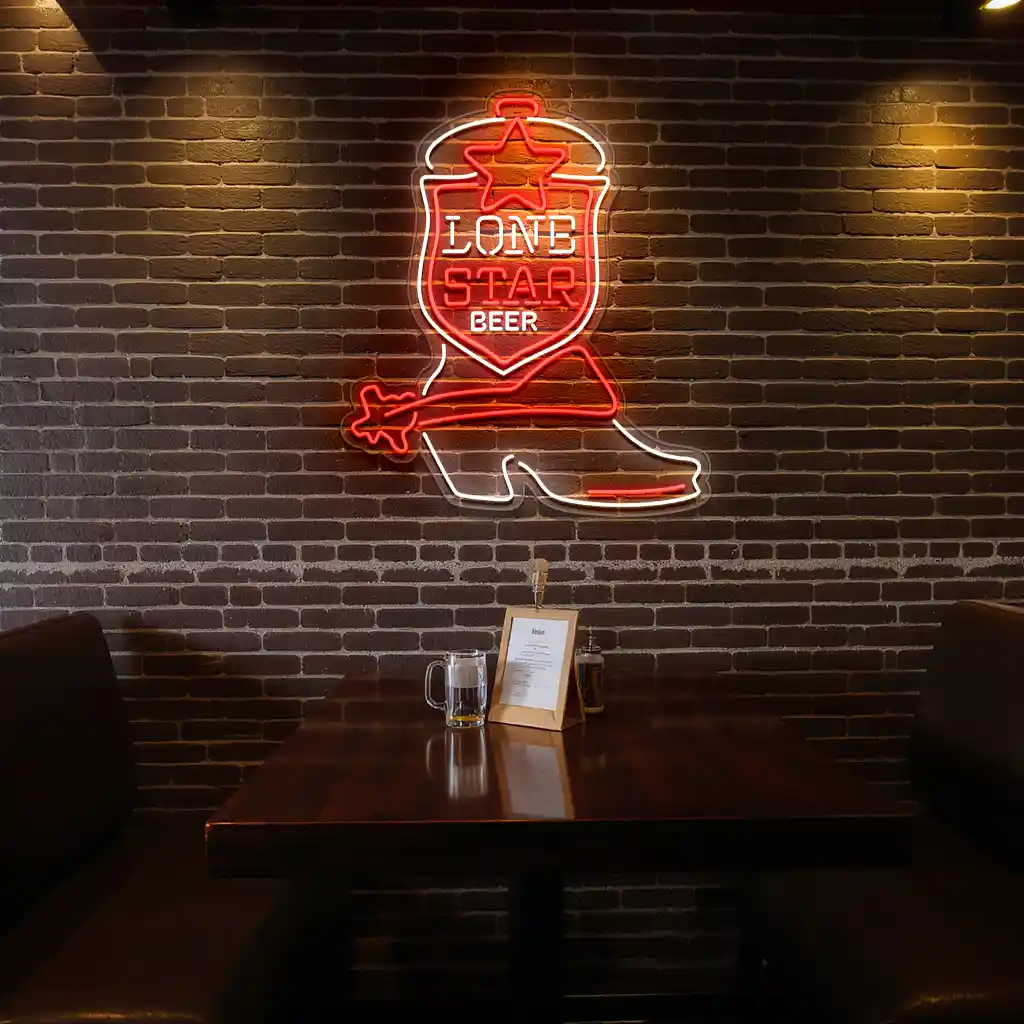 lone star beer neon sign classic cowboy boot design 2 lone star beer neon sign classic cowboy boot design 2