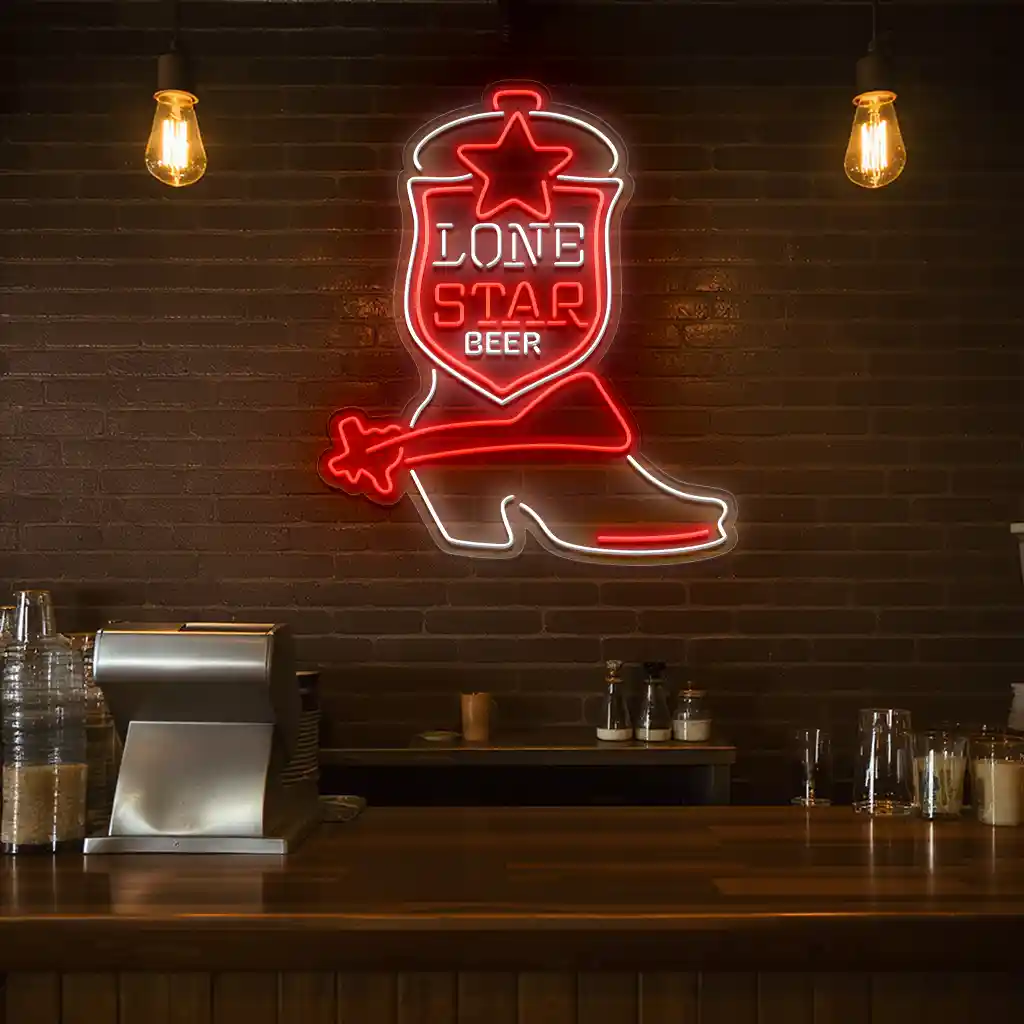 lone star beer neon sign classic cowboy boot design 4 lone star beer neon sign classic cowboy boot design 4