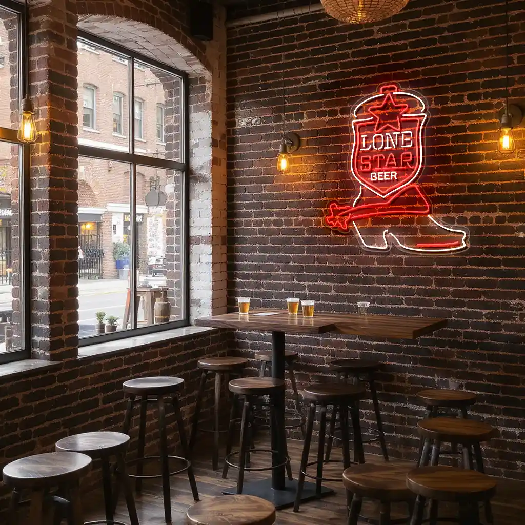 lone star beer neon sign classic cowboy boot design 5 lone star beer neon sign classic cowboy boot design 5