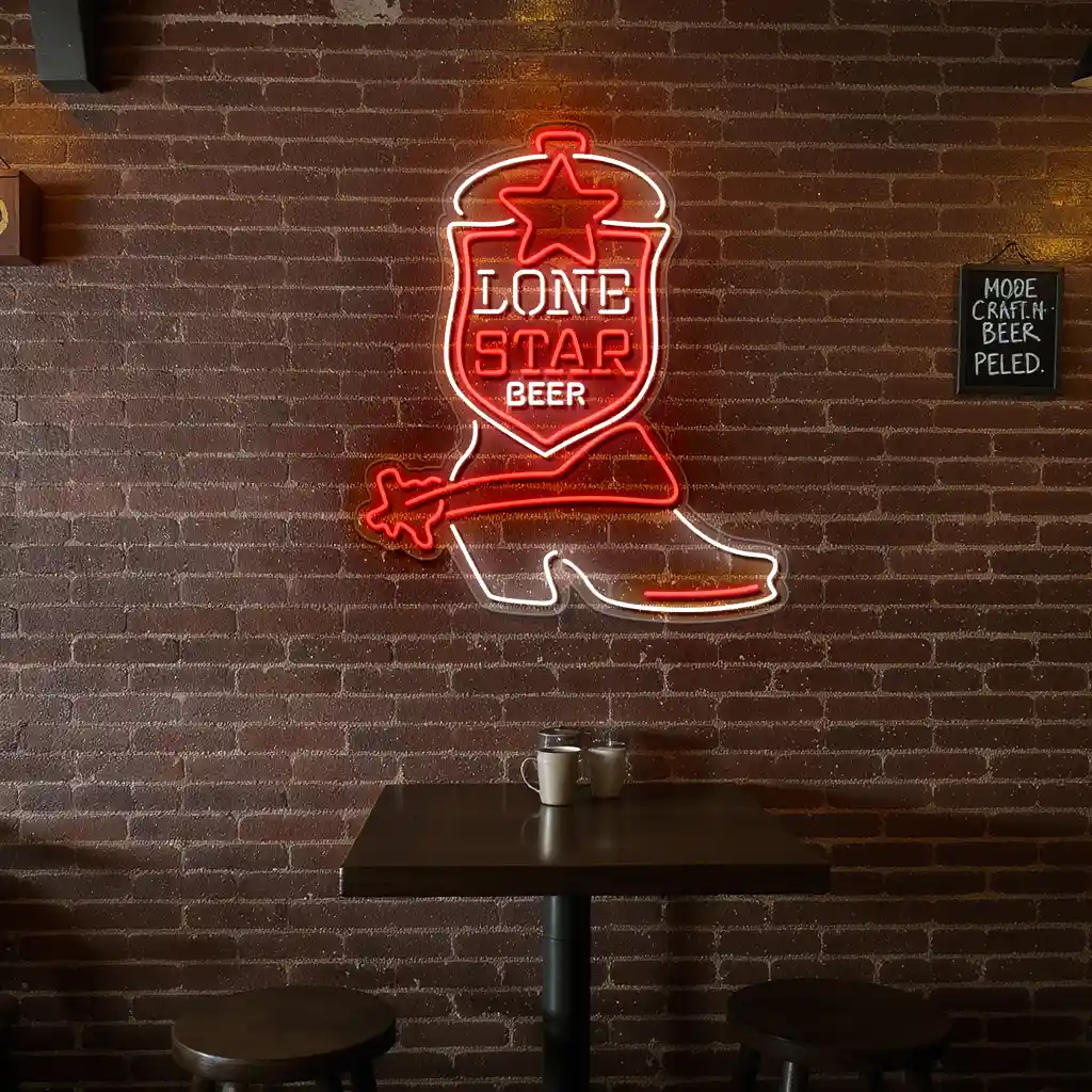 lone star beer neon sign classic cowboy boot design 6 lone star beer neon sign classic cowboy boot design 6