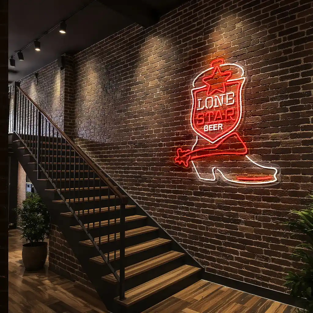 lone star beer neon sign classic cowboy boot design 7 lone star beer neon sign classic cowboy boot design 7