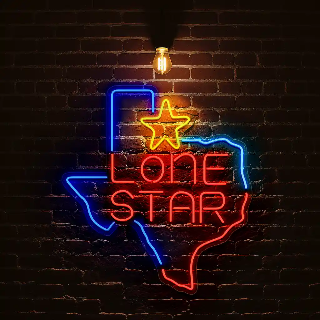 lone star neon sign texas shaped light for home decor 1 lone star neon sign texas shaped light for home decor 1
