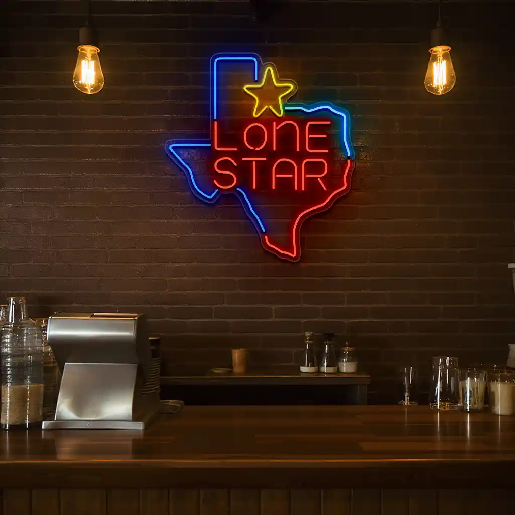 lone star neon sign texas shaped light for home decor 4 lone star neon sign texas shaped light for home decor 4