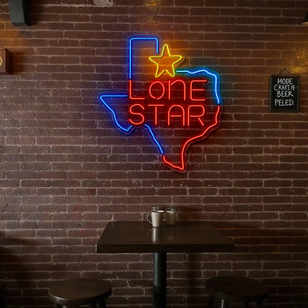 lone star neon sign texas shaped light for home decor 6 lone star neon sign texas shaped light for home decor 6