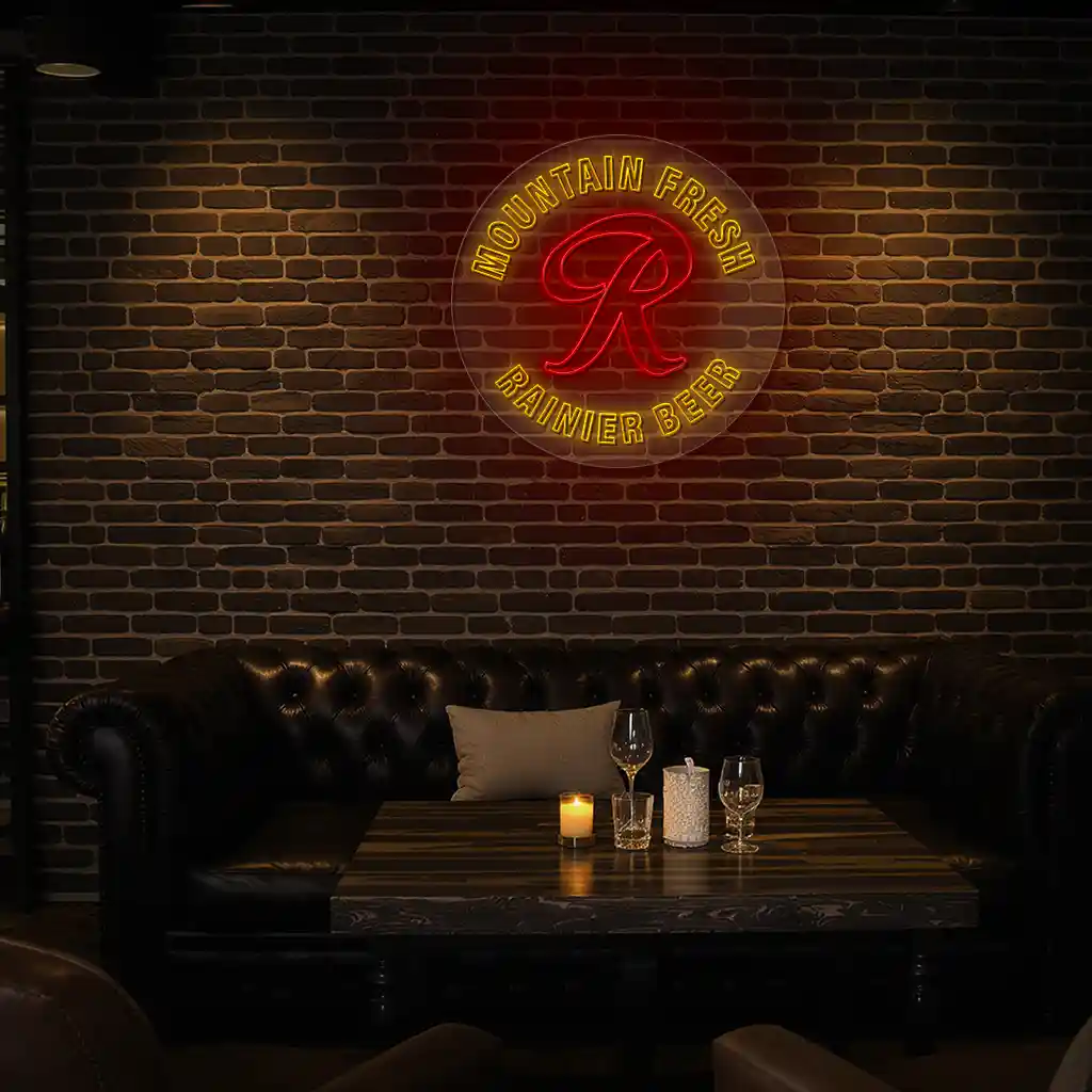 neon bar sign design mountain fresh rainier beer display 2 neon bar sign design mountain fresh rainier beer display 2