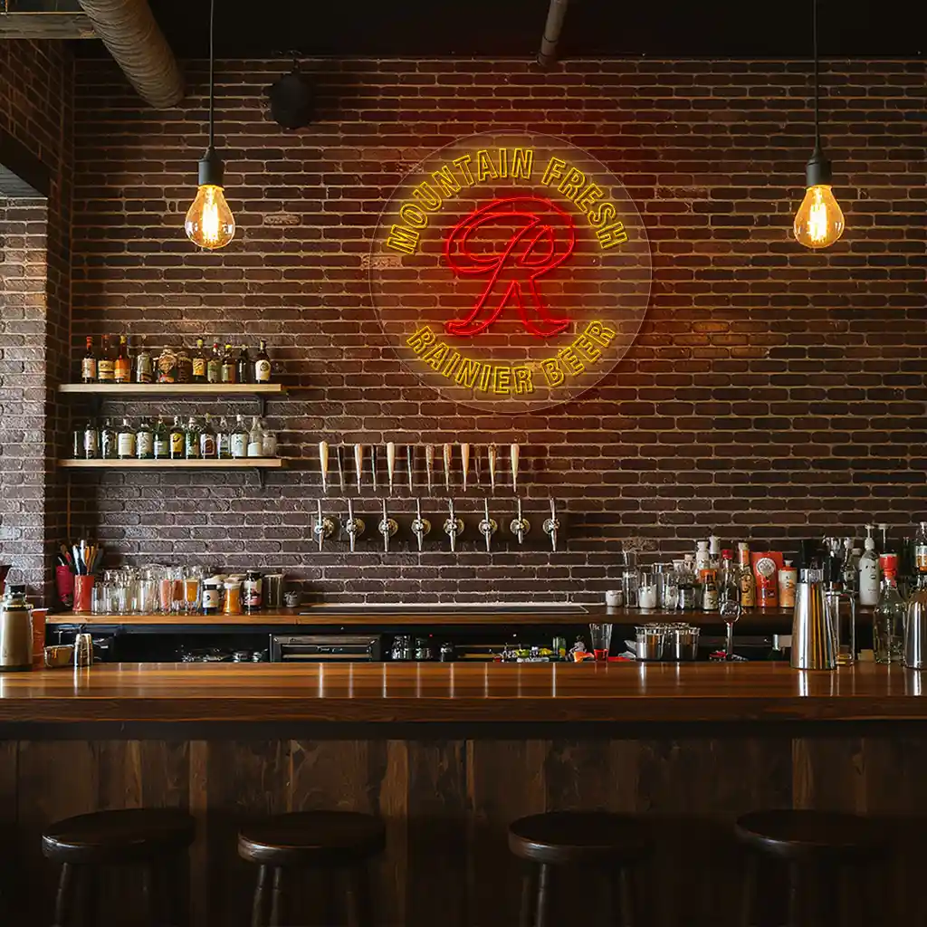 neon bar sign design mountain fresh rainier beer display 4 neon bar sign design mountain fresh rainier beer display 4