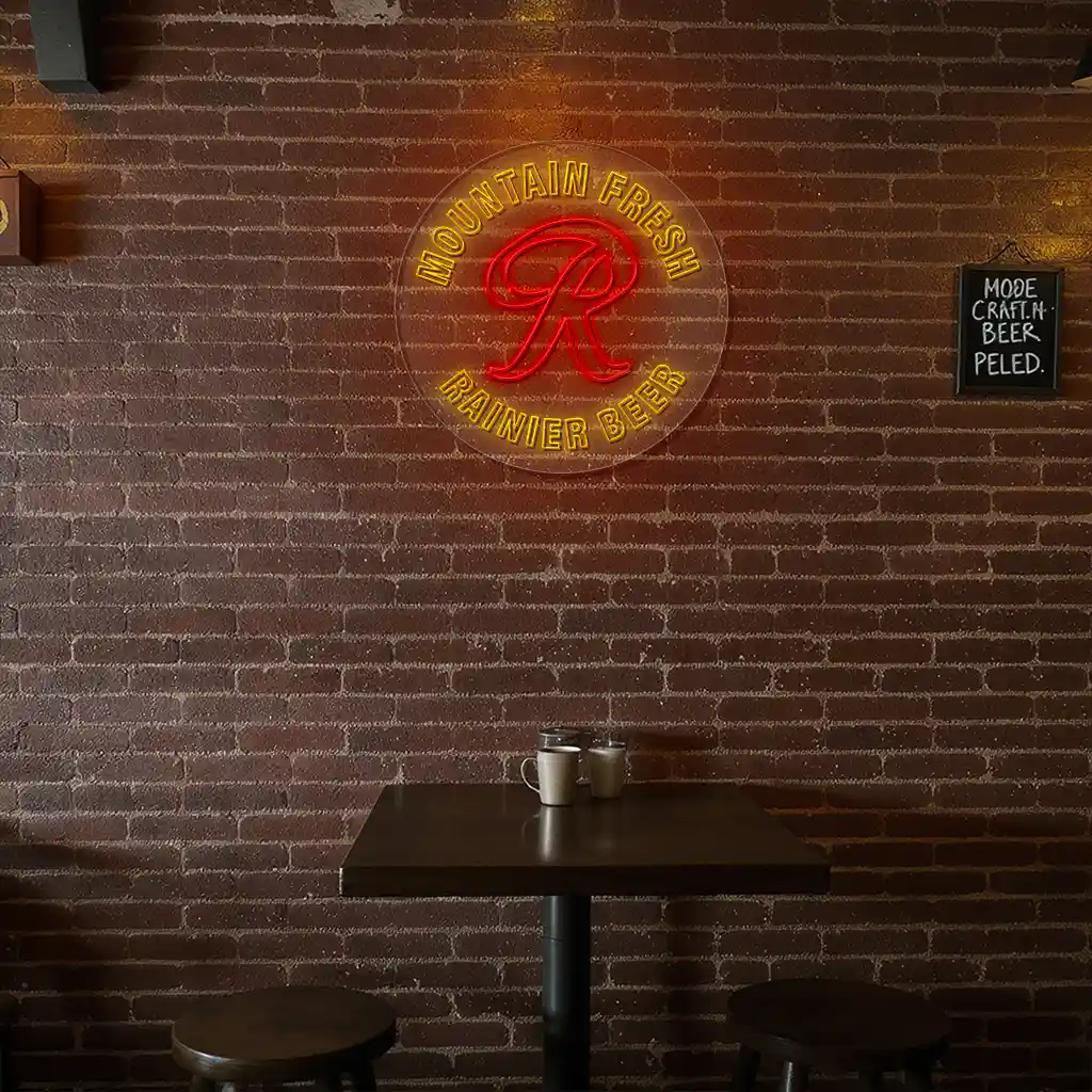 neon bar sign design mountain fresh rainier beer display 8 neon bar sign design mountain fresh rainier beer display 8