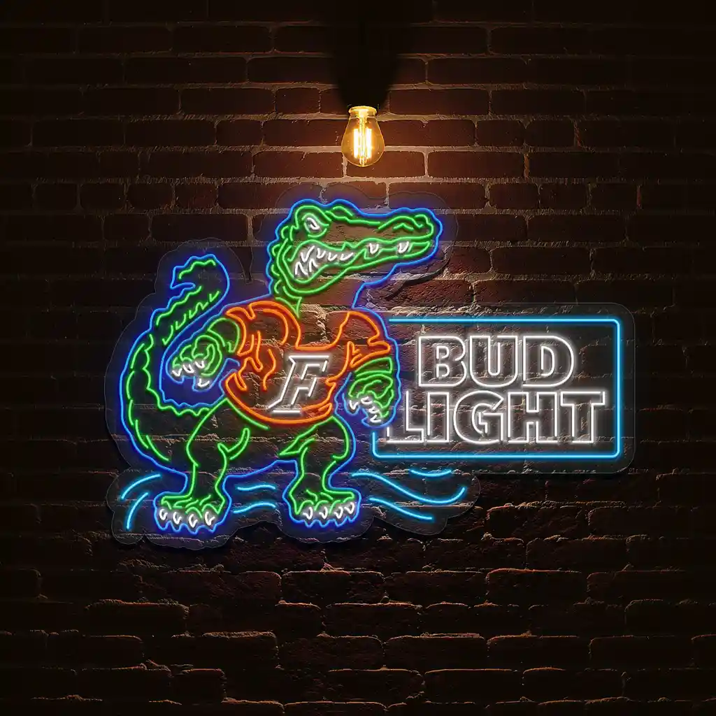 neon gator and bud light sign perfect for gameday bars 1 neon gator and bud light sign perfect for gameday bars 1