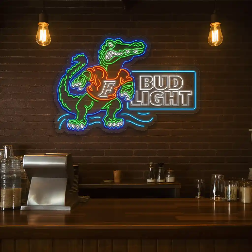 neon gator and bud light sign perfect for gameday bars 2 neon gator and bud light sign perfect for gameday bars 2