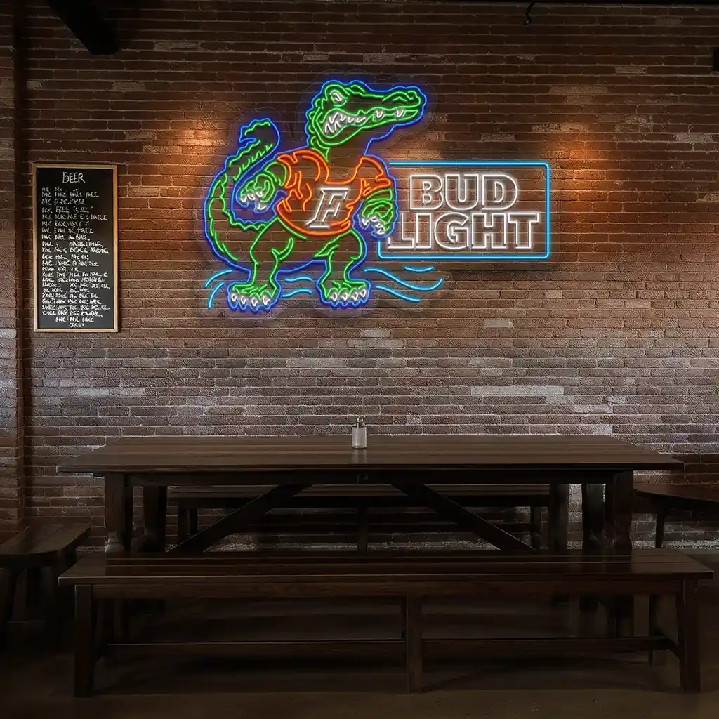 neon gator and bud light sign perfect for gameday bars 3 neon gator and bud light sign perfect for gameday bars 3
