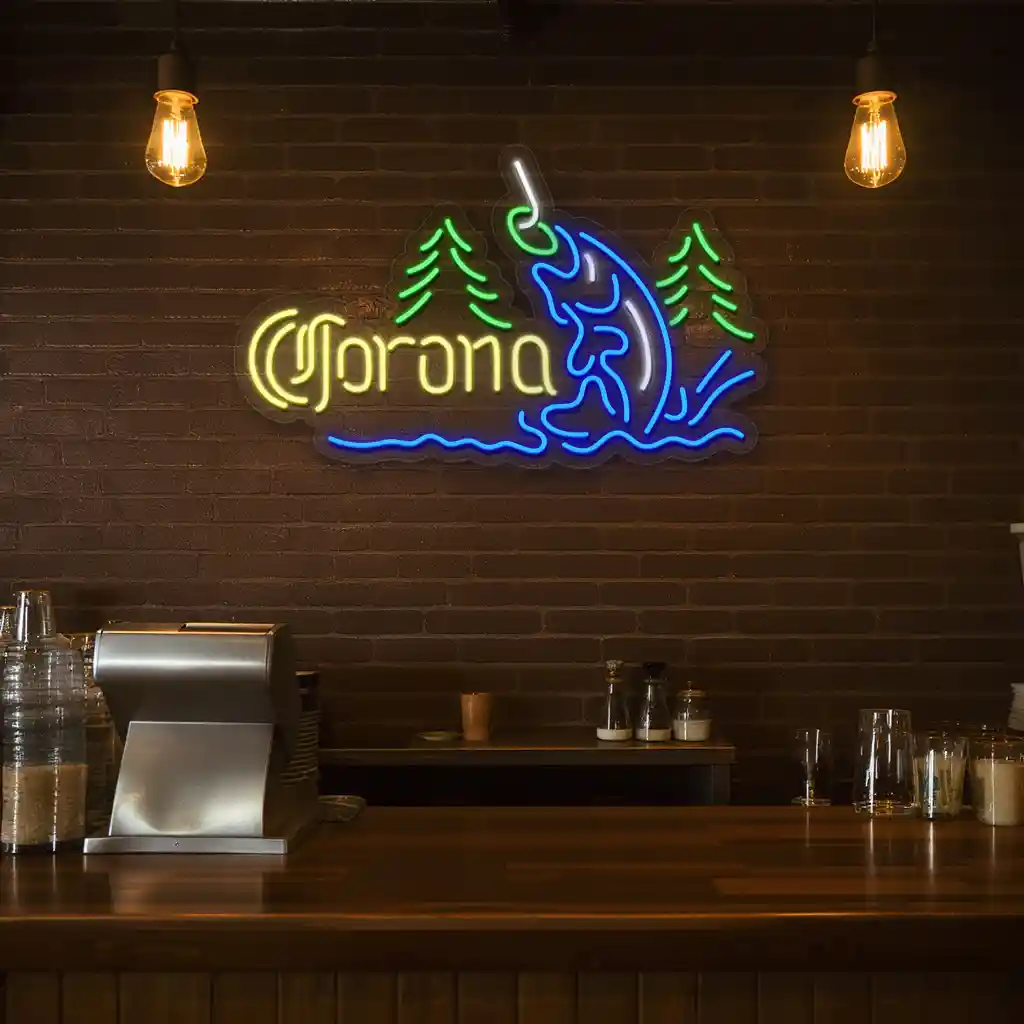 neon sign design fishing and forest vibes perfect dcor 2 neon sign design fishing and forest vibes perfect dcor 2