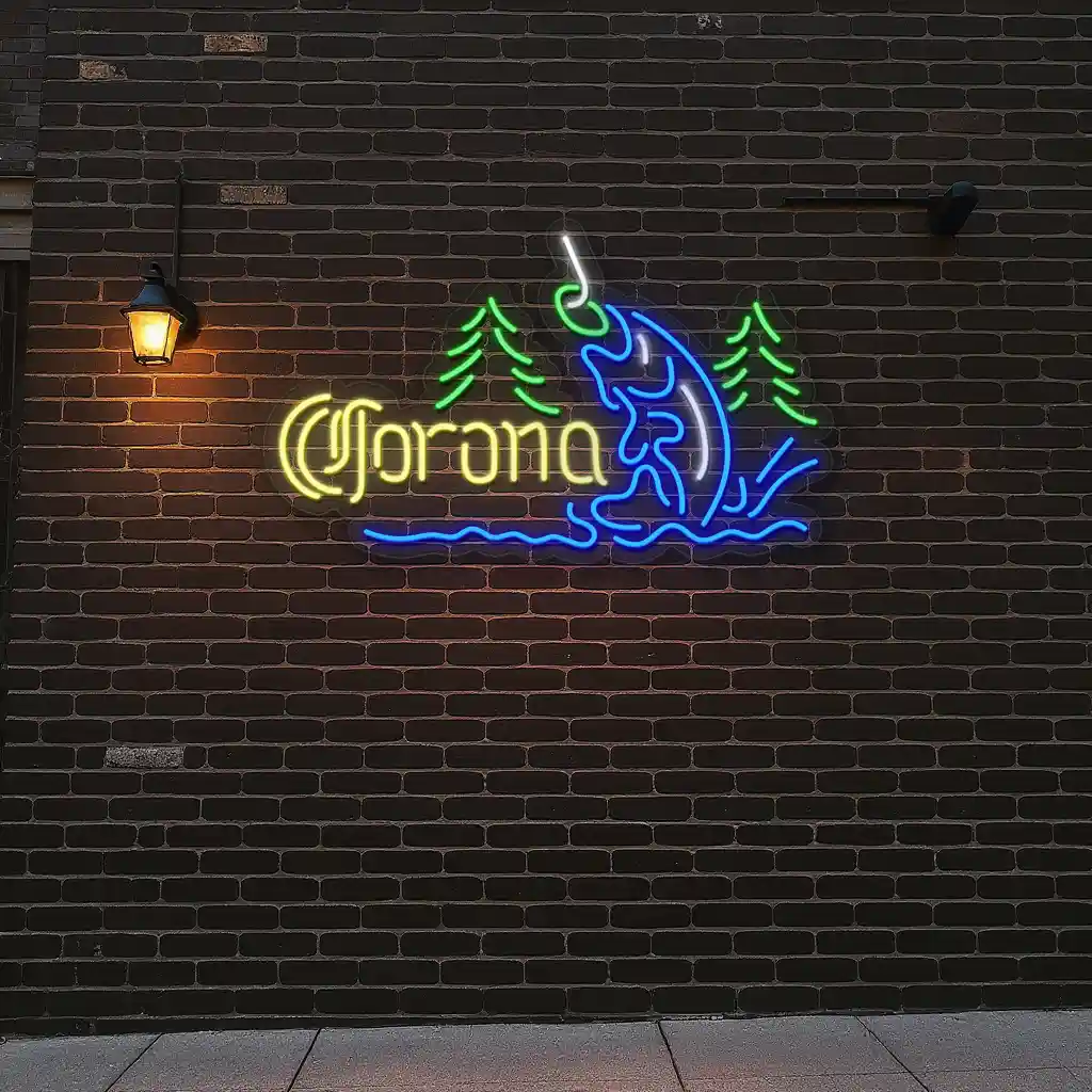 neon sign design fishing and forest vibes perfect dcor 5 neon sign design fishing and forest vibes perfect dcor 5