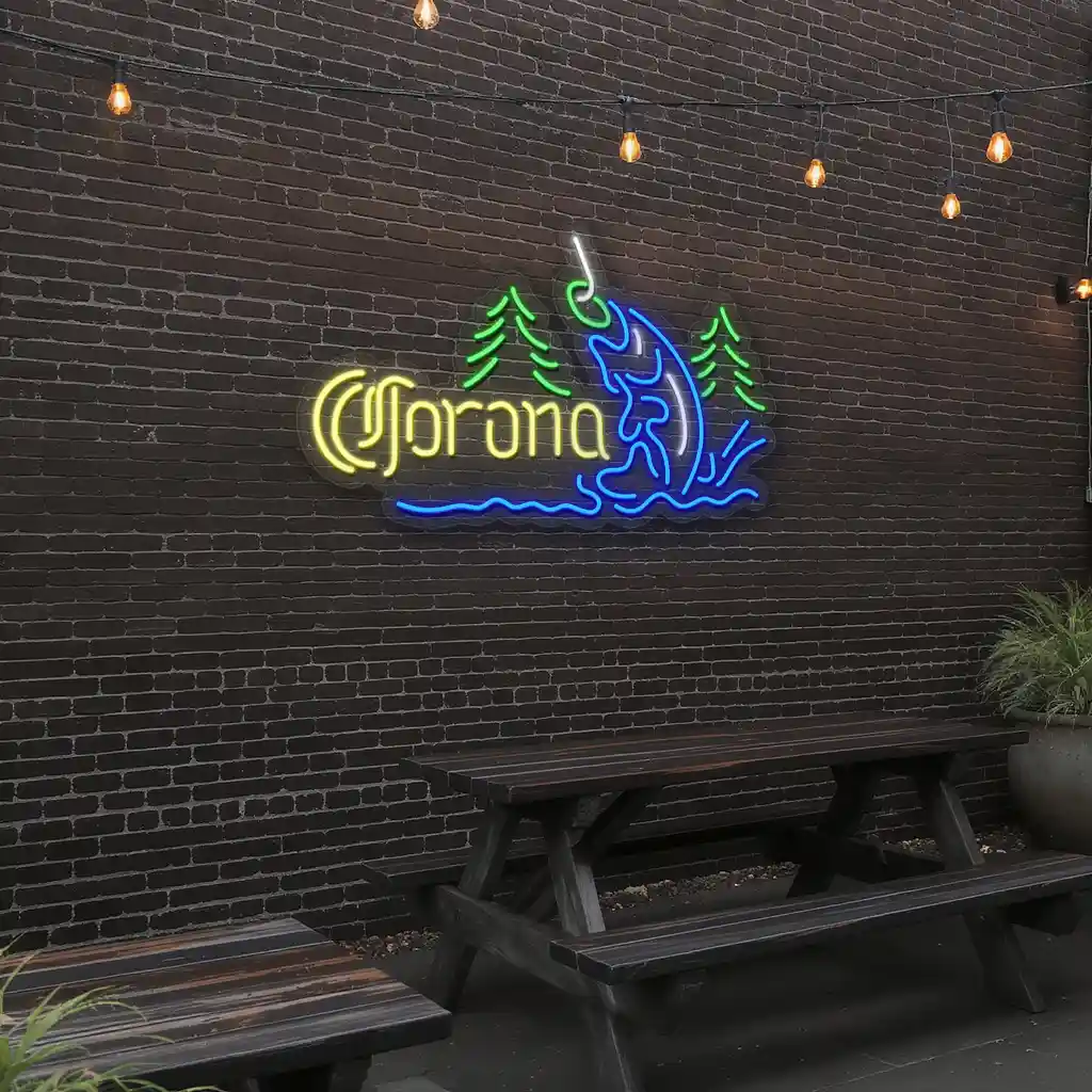 neon sign design fishing and forest vibes perfect dcor 6 neon sign design fishing and forest vibes perfect dcor 6