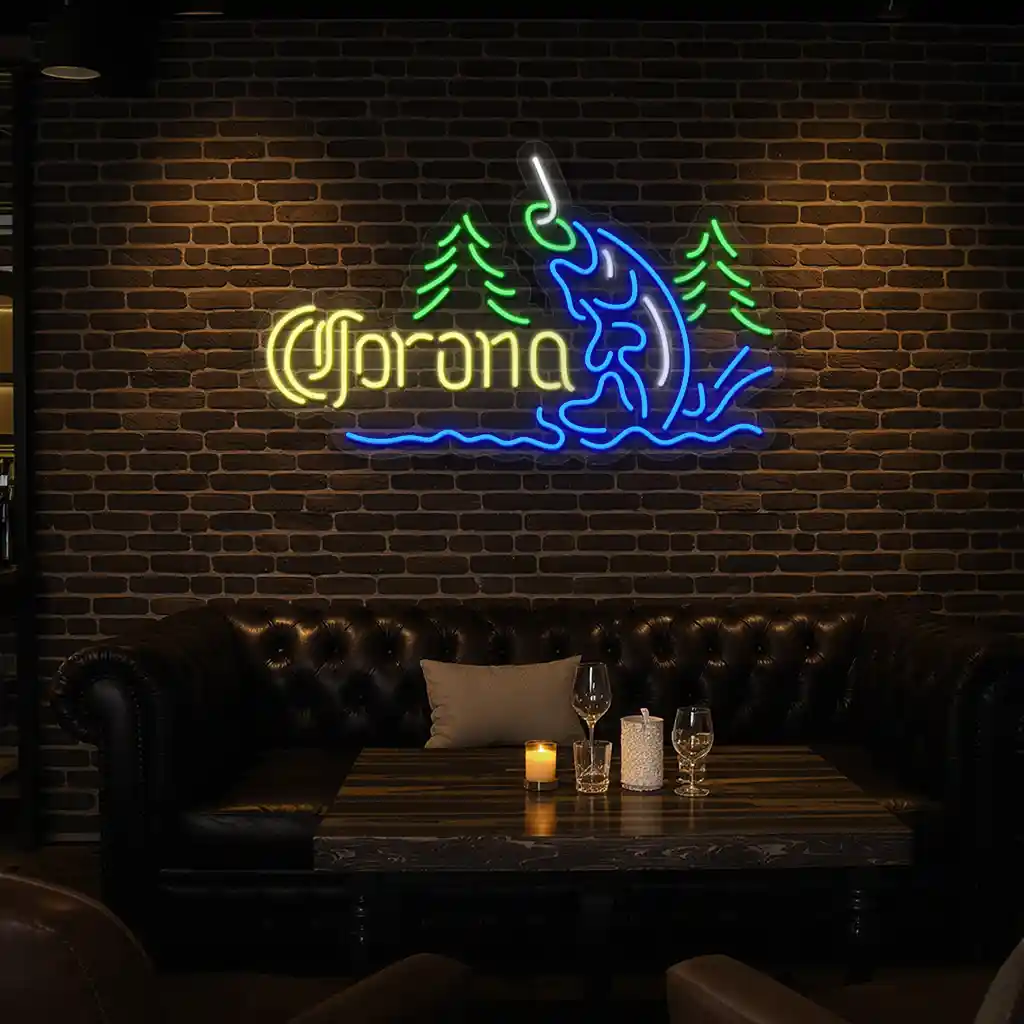 neon sign design fishing and forest vibes perfect dcor 7 neon sign design fishing and forest vibes perfect dcor 7