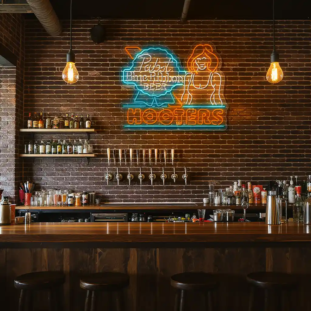 neon signs pabst beer and hooters bar decor inspiration 3 neon signs pabst beer and hooters bar decor inspiration 3