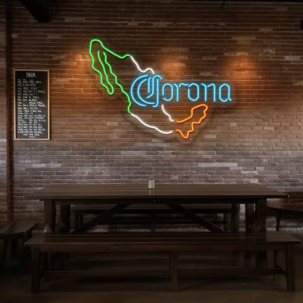 neon signs vibrant mexican map design with corona logo 3 neon signs vibrant mexican map design with corona logo 3