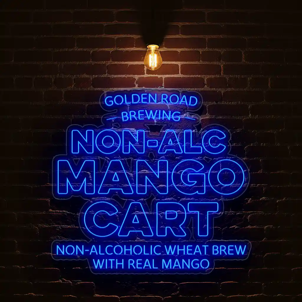 non alcoholic mango cart bright neon sign for golden road brewing high quality non alcoholic mango cart bright neon sign for golden road brewing high quality