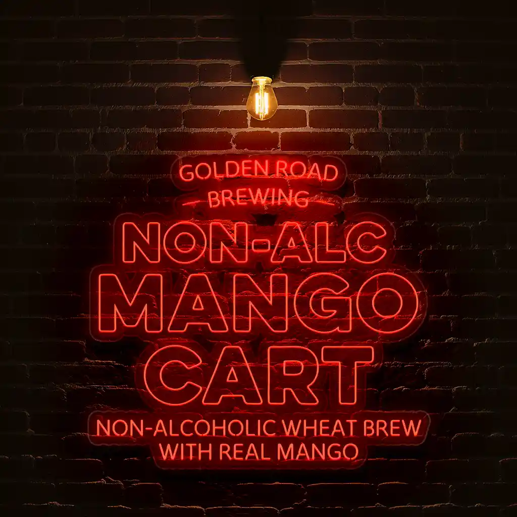 non alcoholic mango cart bright neon sign for golden road brewing trendy non alcoholic mango cart bright neon sign for golden road brewing trendy
