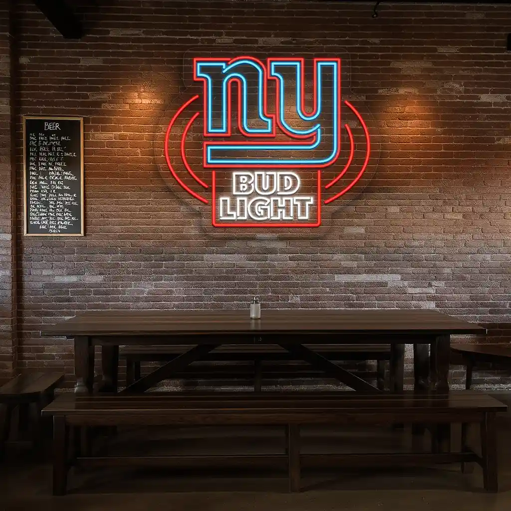 ny sports neon sign with bud light logo unique wall decor 3 ny sports neon sign with bud light logo unique wall decor 3