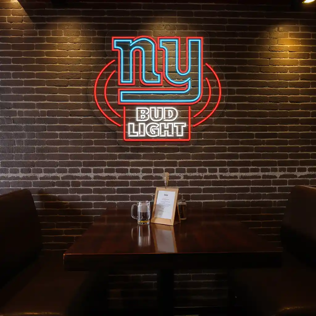 ny sports neon sign with bud light logo unique wall decor 4 ny sports neon sign with bud light logo unique wall decor 4