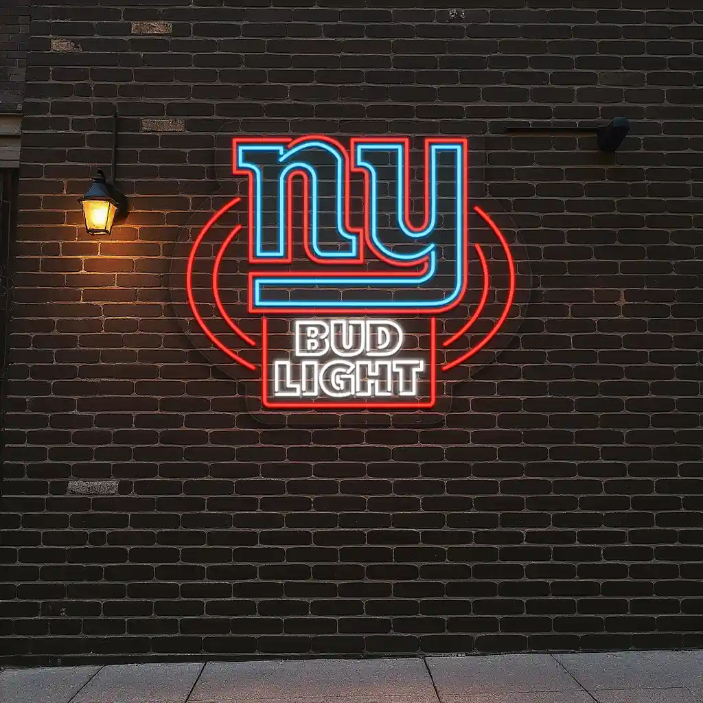 ny sports neon sign with bud light logo unique wall decor 5 ny sports neon sign with bud light logo unique wall decor 5