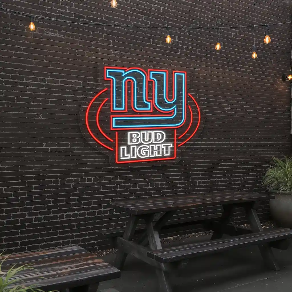 ny sports neon sign with bud light logo unique wall decor 6 ny sports neon sign with bud light logo unique wall decor 6