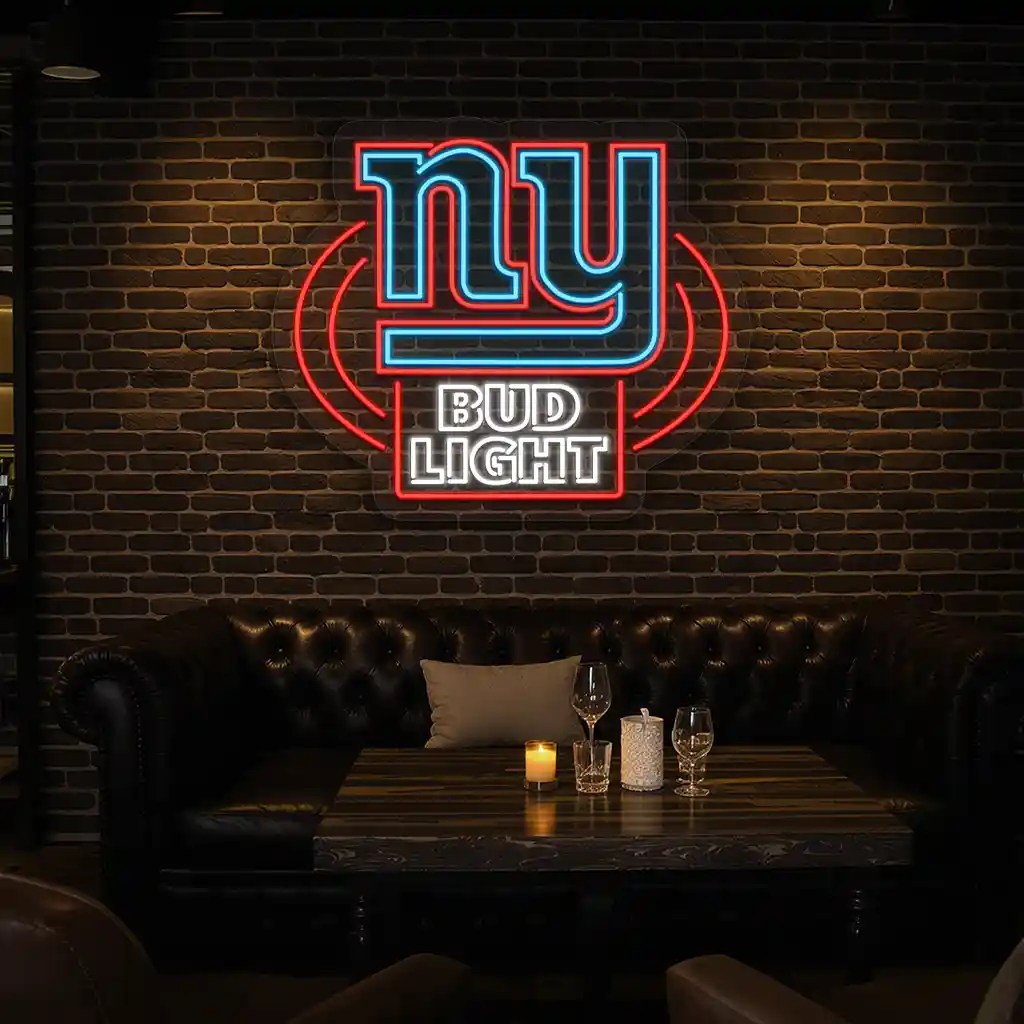 ny sports neon sign with bud light logo unique wall decor 7 ny sports neon sign with bud light logo unique wall decor 7