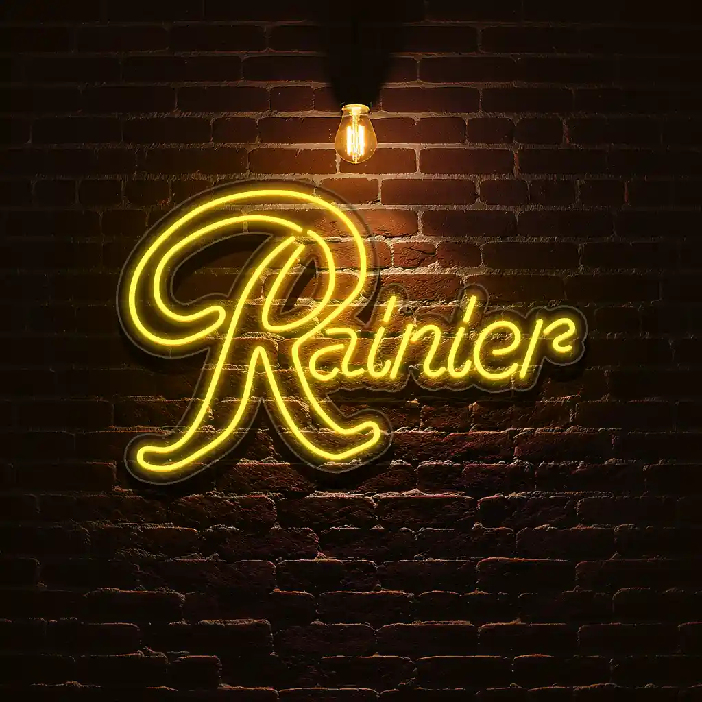 rainier beer neon sign retro script bar wall light decor fashion forward rainier beer neon sign retro script bar wall light decor fashion forward