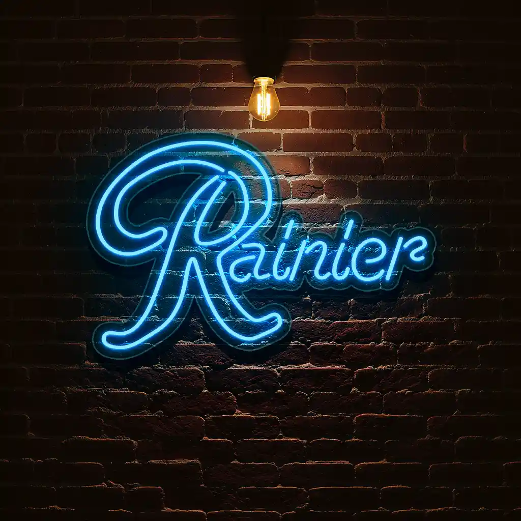 rainier beer neon sign retro script bar wall light decor trendy rainier beer neon sign retro script bar wall light decor trendy
