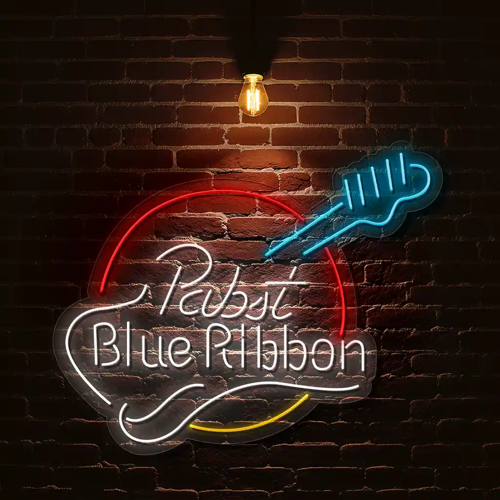 retro neon sign design vibrant pabst blue ribbon style 1 retro neon sign design vibrant pabst blue ribbon style 1