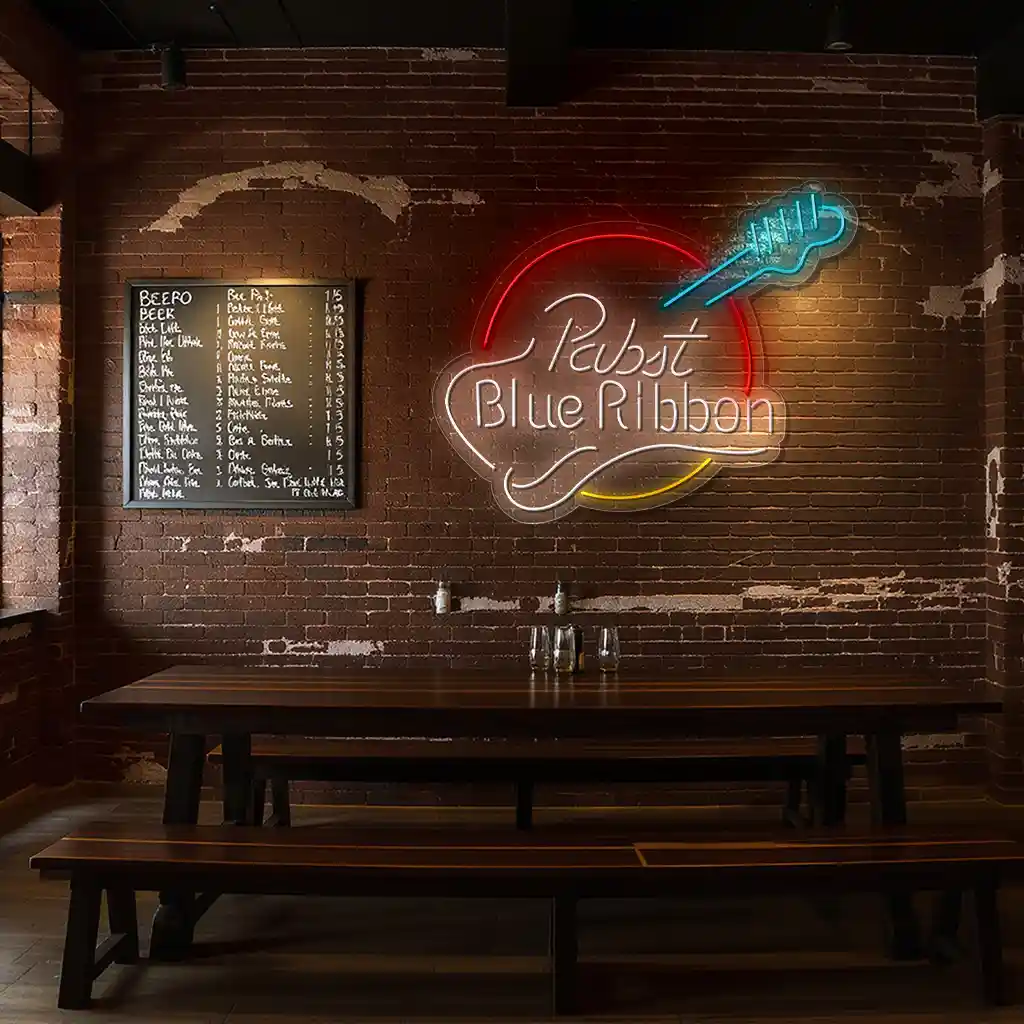 retro neon sign design vibrant pabst blue ribbon style 4 retro neon sign design vibrant pabst blue ribbon style 4