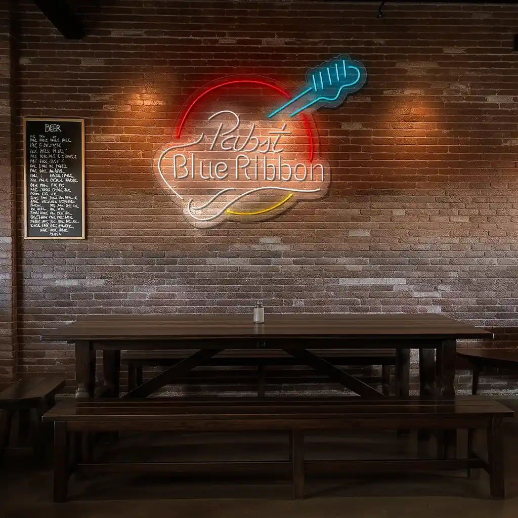retro neon sign design vibrant pabst blue ribbon style 7 retro neon sign design vibrant pabst blue ribbon style 7